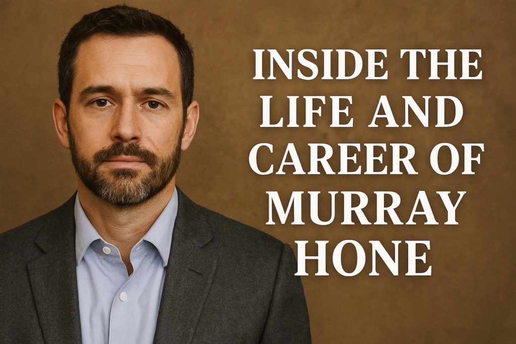 Inside the Life and Career of Murray Hone Portrait of Murray Hone with bold text about his life and career