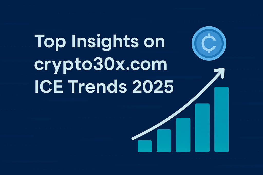 Graph showing crypto30x.com ICE trends 2025 with upward arrow"