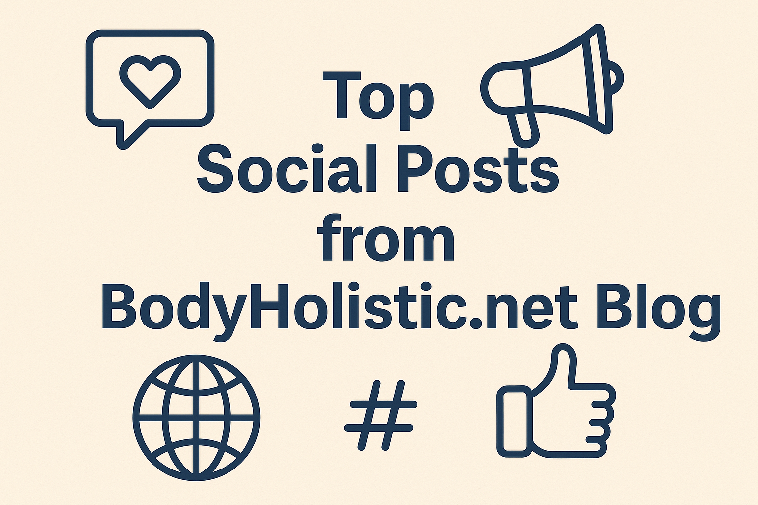 Professional banner showing “Top Social Posts from BodyHolistic.net Blog” in a clean and stylish layout with social media icons.