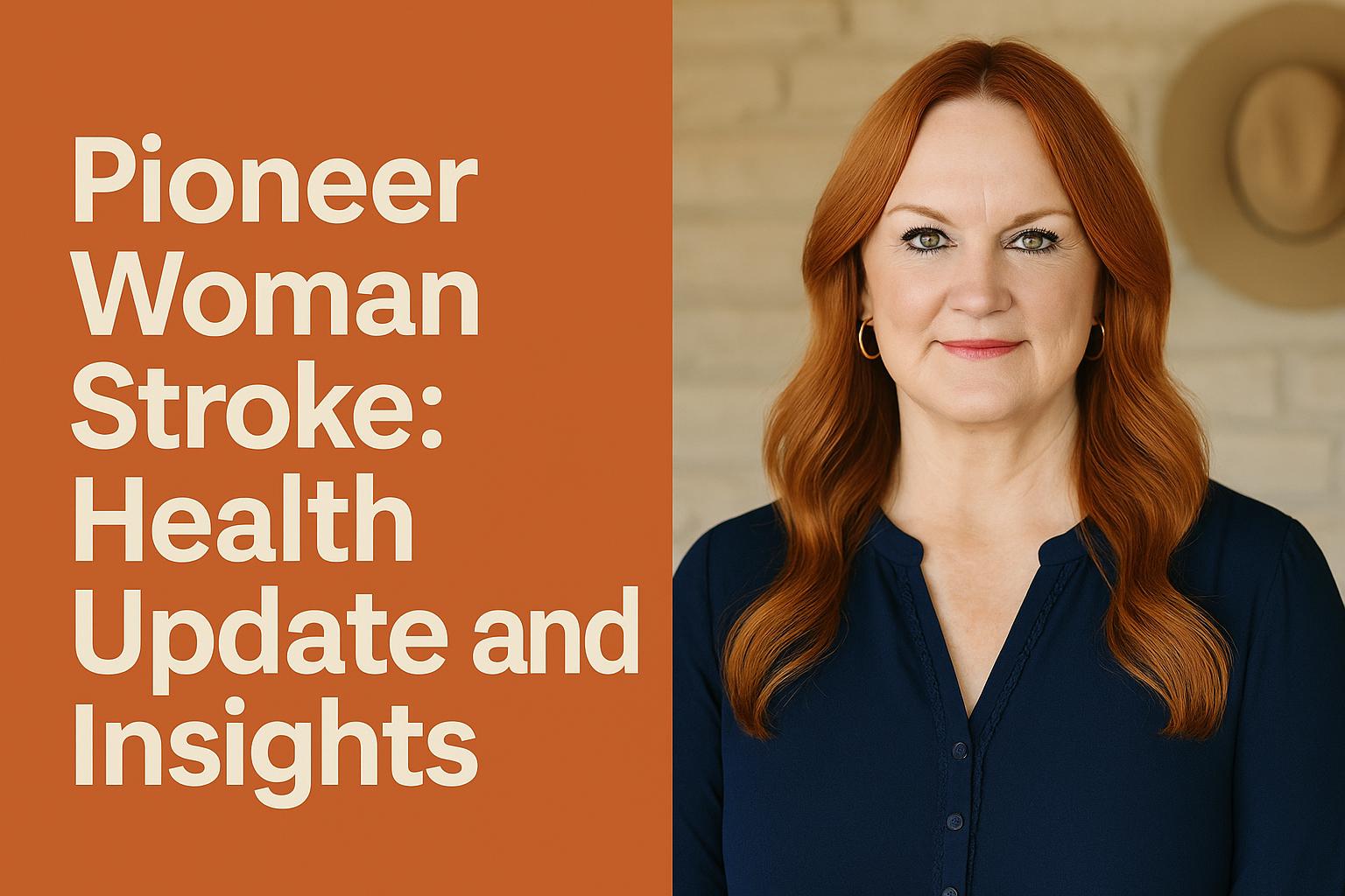 Ree Drummond beside article headline about her stroke and health update