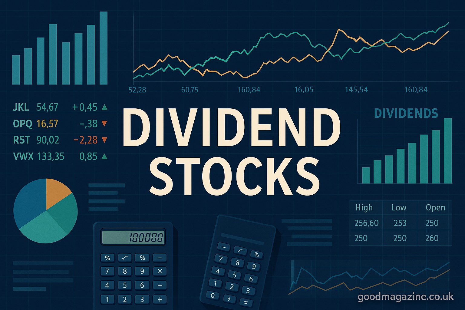 Dividend stocks investment dashboard on 5starsstocks.com
