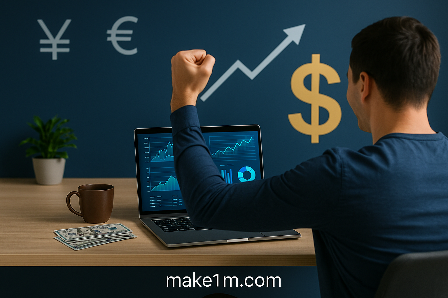 Professional digital workspace symbolizing millionaire lifestyle goals