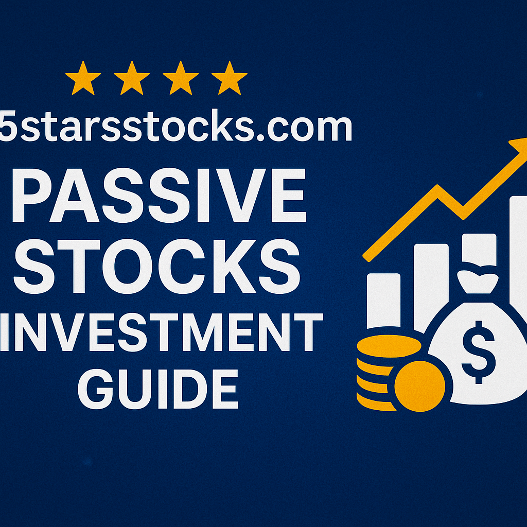 5starsstocks.com Passive Stocks Investment Guide cover design with charts and money icons
