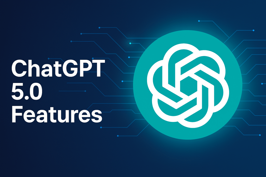 ChatGPT 5.0 Features: Everything You Need to Know ChatGPT 5.0 features a banner with AI logo and digital circuit background.