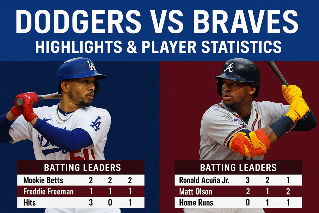 Dodgers vs Braves Highlights & Player Statistics Dodgers vs Braves Highlights & Player Statistics